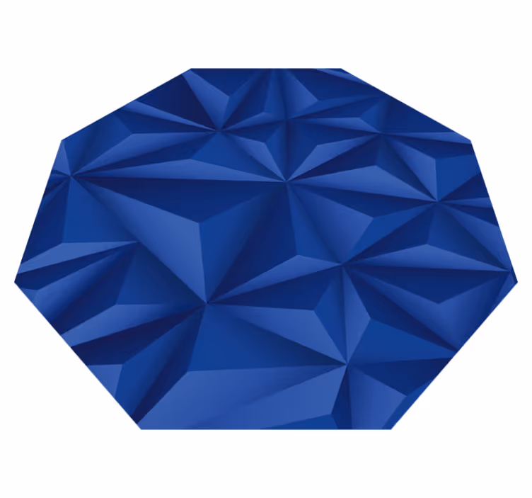 Angular Blue Facets geometric vinyl rug - TenStickers