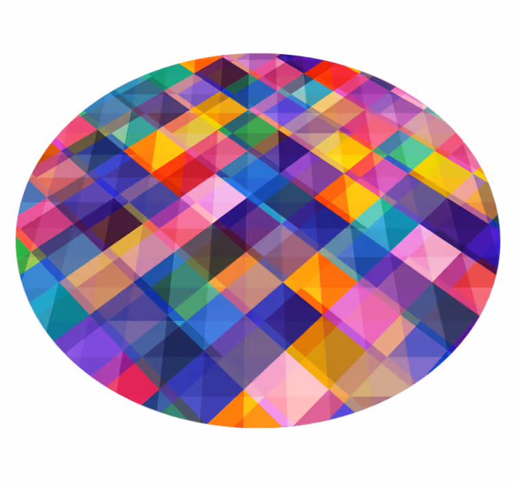 Colorful geometric circle geometric vinyl rug - TenStickers