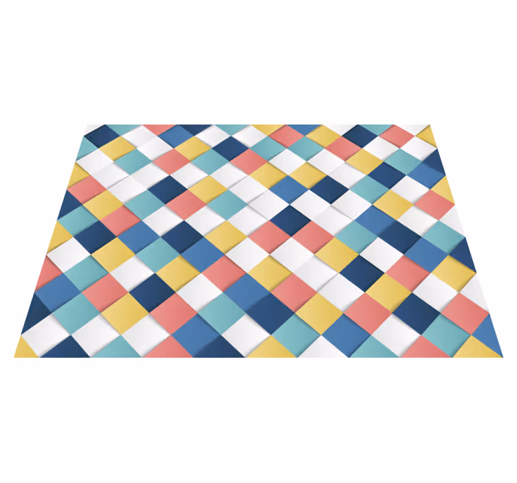 Wonderful 3D squares mosaic vinyl rug - TenStickers