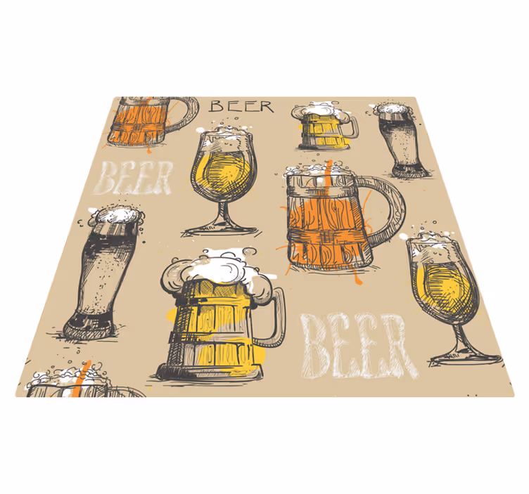 Beverage Illustrations custom vinyl rug - TenStickers