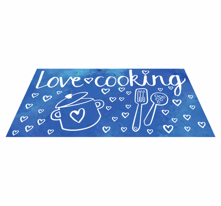 Love Cooking Theme custom vinyl rug - TenStickers