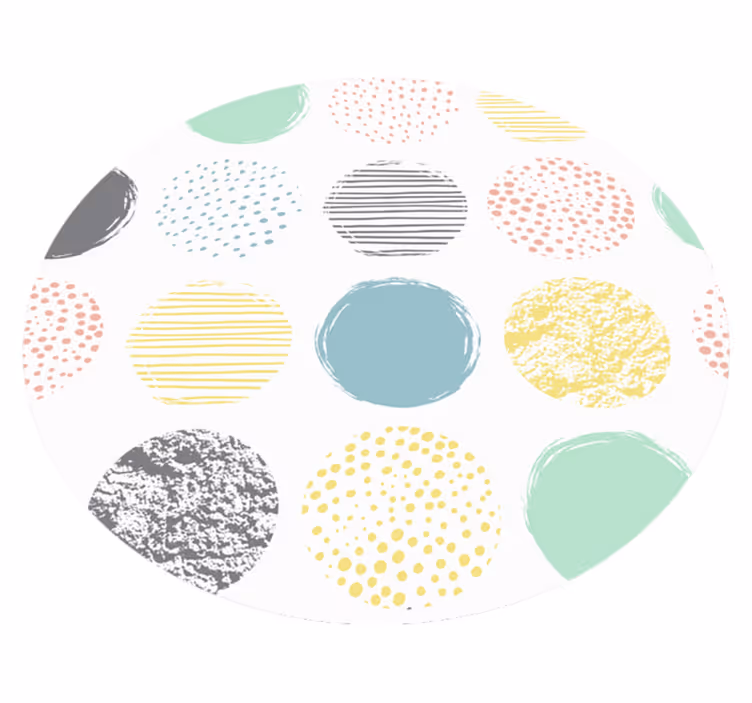 Round vinyl rug dots in pastel tones - TenStickers