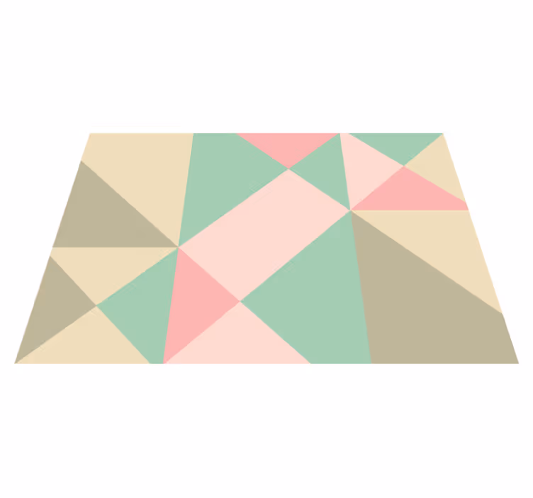 Geometric vinyl rug in geometric colorblock - TenStickers
