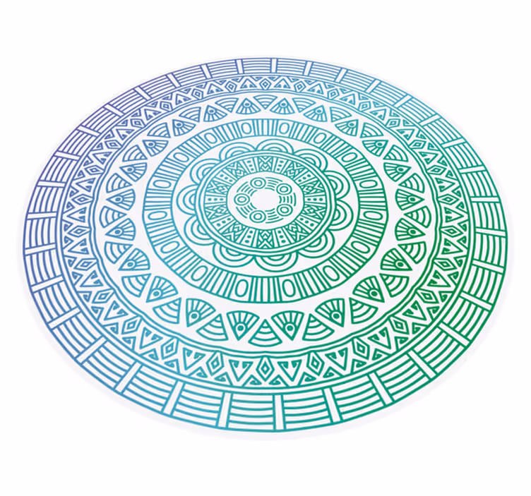 Mandala vinyl rug with circular mandala design - TenStickers