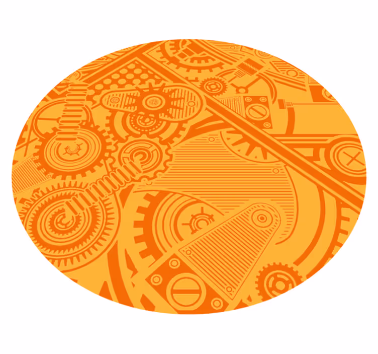 Mechanical Gears gaming vinyl rug - TenStickers
