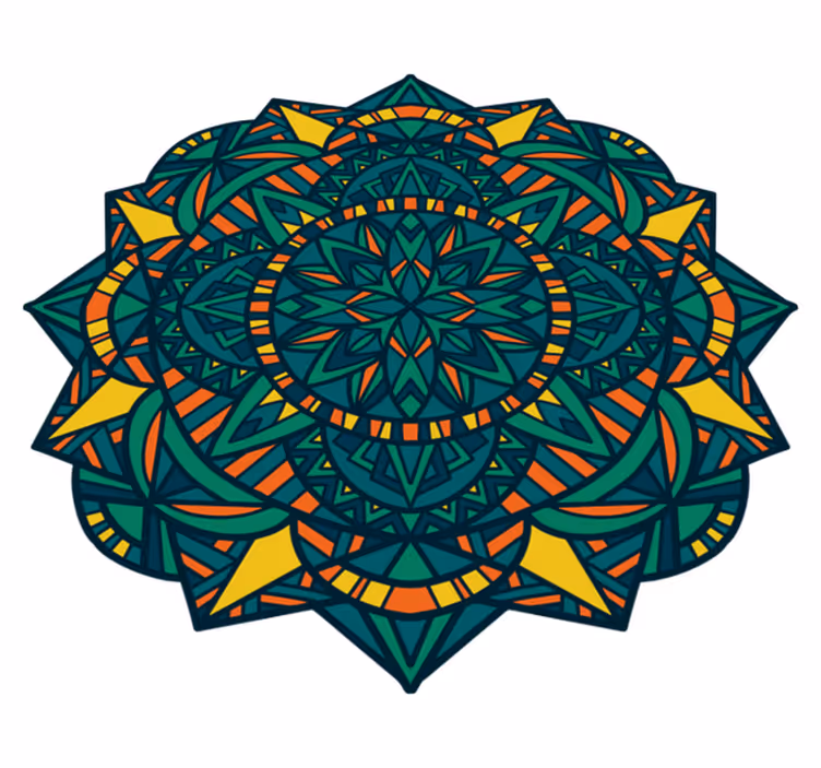 Mandala vinyl rug mandala circular art - TenStickers