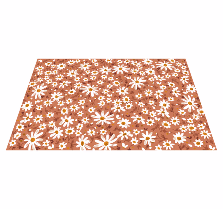 Daisy Floral Pattern flower vinyl rug - TenStickers