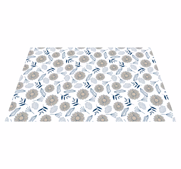 Floral vinyl rug with floral botanical design - TenStickers
