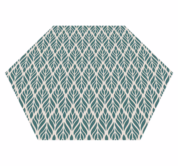 Geometric vinyl rug in leaf design - TenStickers