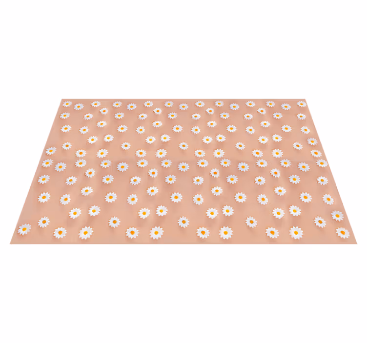 Gorgeous modern daisy pattern vinyl bedroom rug - TenStickers