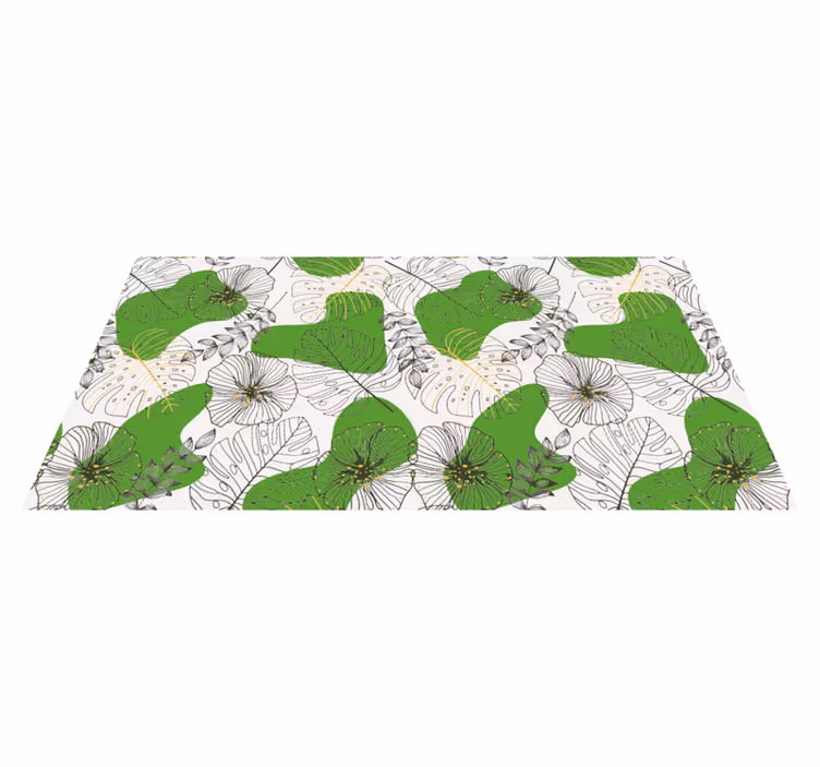 Tropical Monstera floral vinyl rug - TenStickers