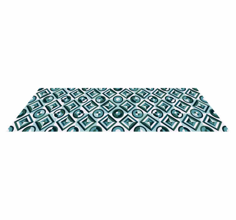 Retro figures mosaic vinyl rug - TenStickers