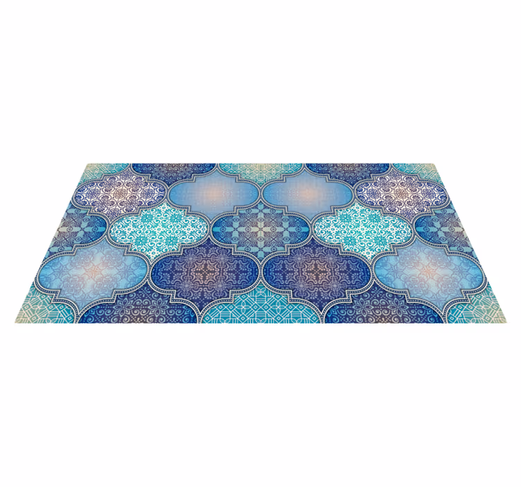 Intricate tile patterns tile vinyl rug - TenStickers
