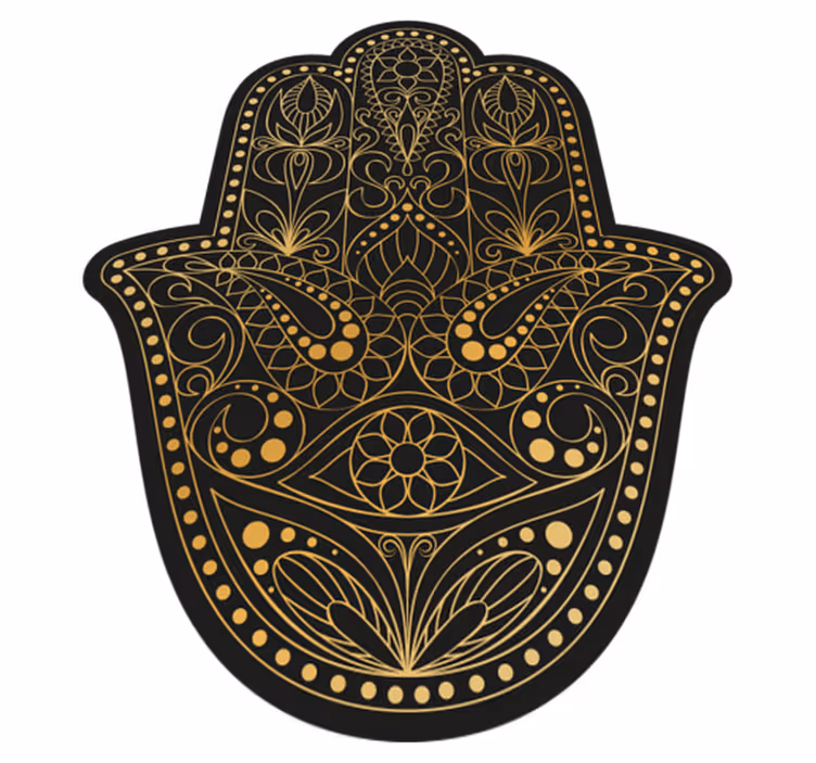 Ornamental Hamsa mandala vinyl rug - TenStickers