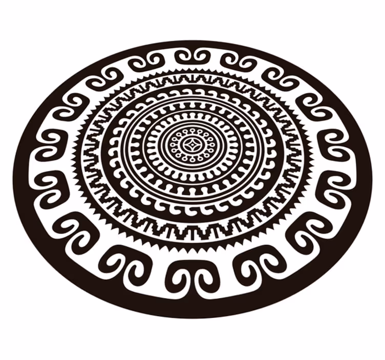 Mandala circle mandala vinyl rug - TenStickers