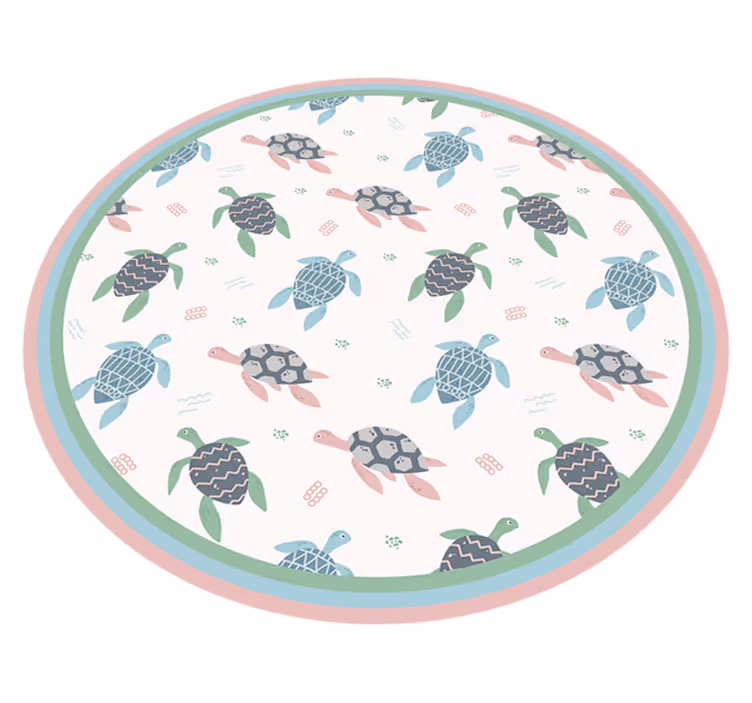 Turtle Play Circle kids vinyl rug - TenStickers