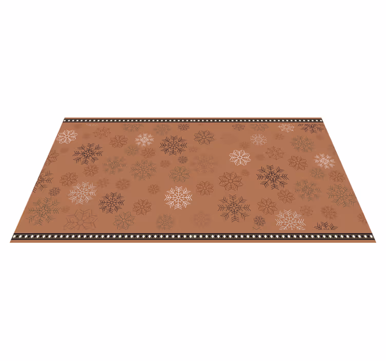 Snowflake Motif floral vinyl rug - TenStickers