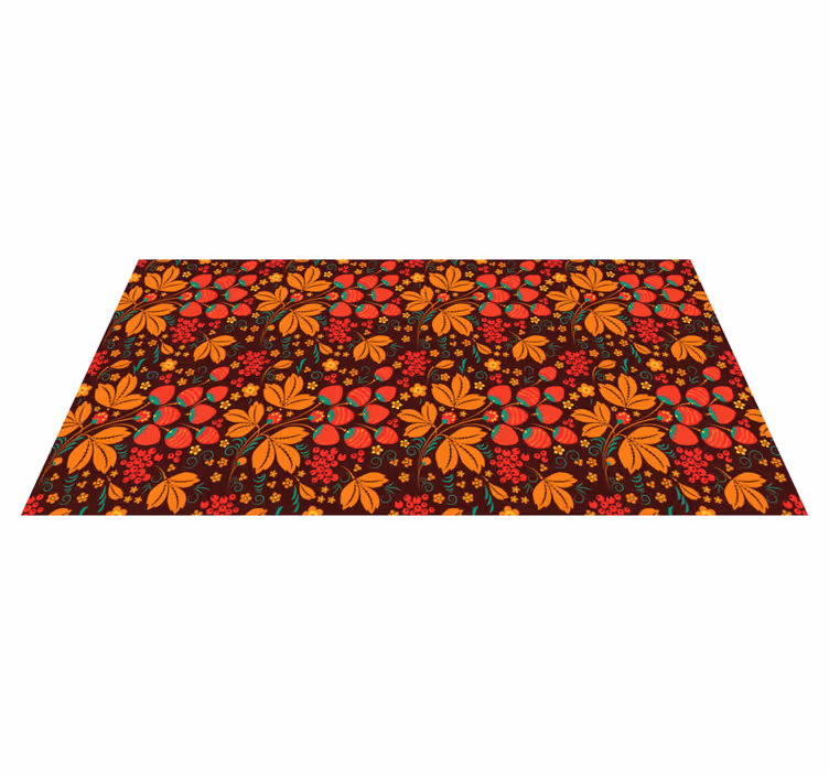 Floral vinyl rug with autumn floral designs - TenStickers