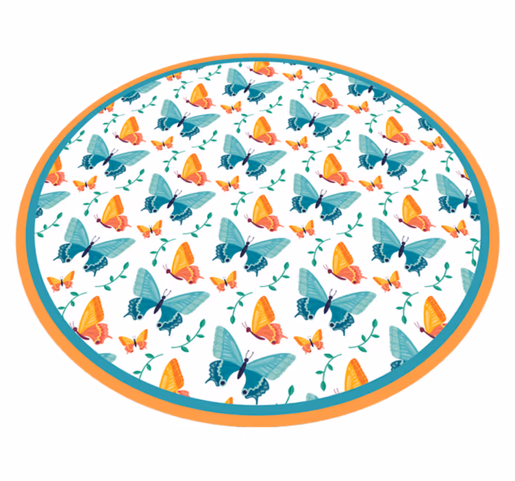 bicolour butterflies animal rug - TenStickers