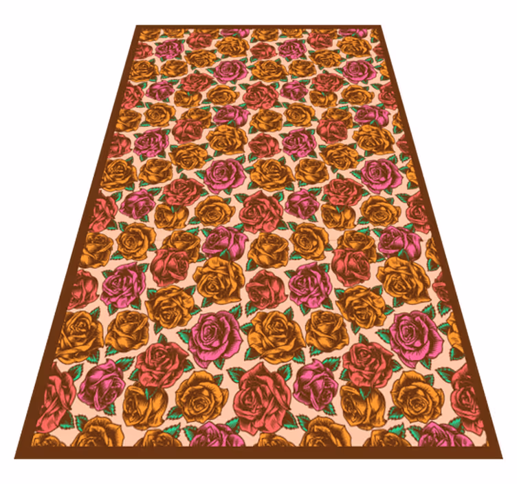 Colorful  floral vinyl rug - TenStickers