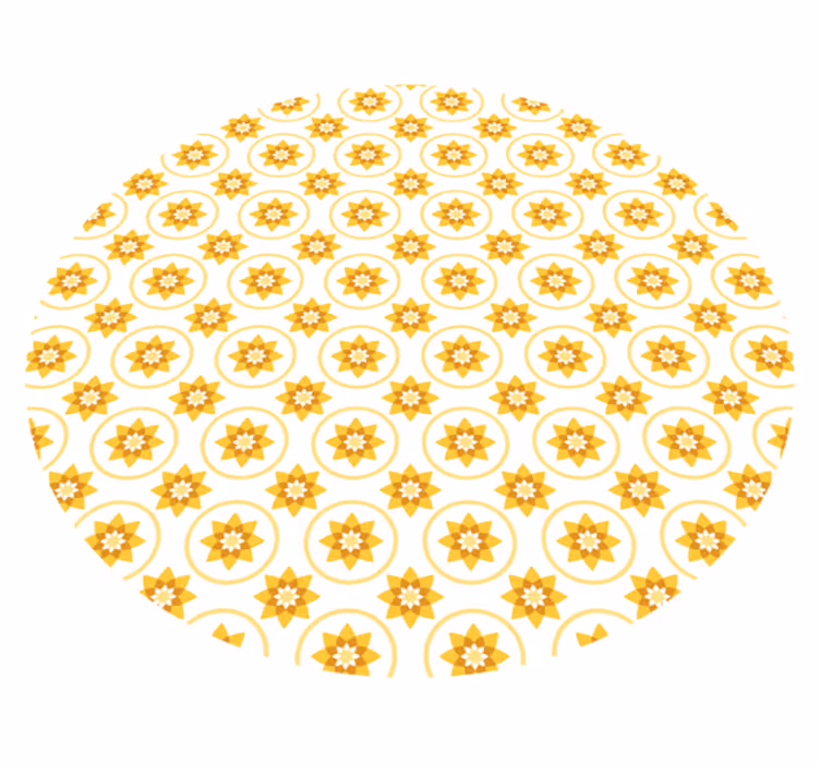Yellow floral design floral vinyl rug - TenStickers