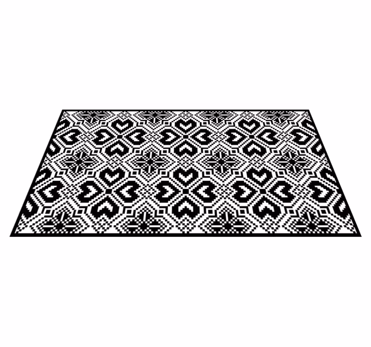 Monochrome Tribal Pattern geometric vinyl rug - TenStickers