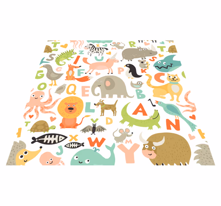 Letter Beings alphabet vinyl rug - TenStickers
