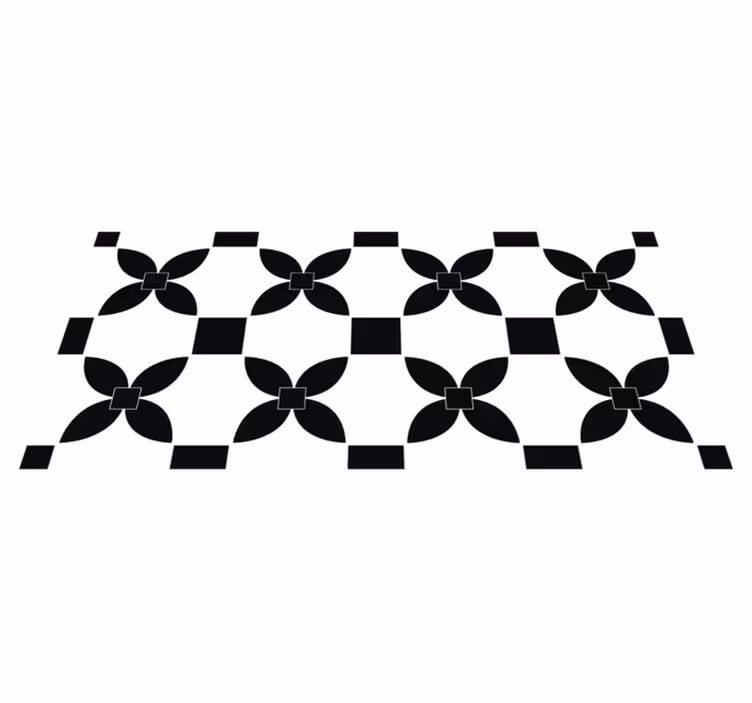 Monochrome Tiling kitchen vinyl rug - TenStickers
