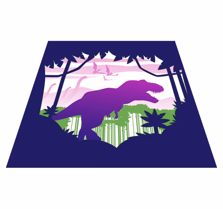 Dinosaur Silhouette kids vinyl rug - TenStickers