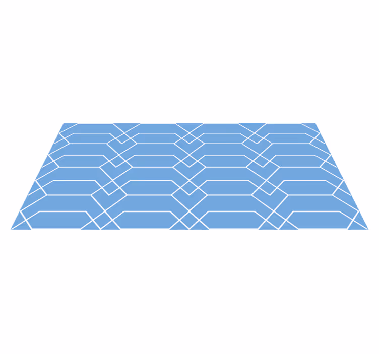 Abstract Blue Lines in Geometry geometric vinyl rug - TenStickers