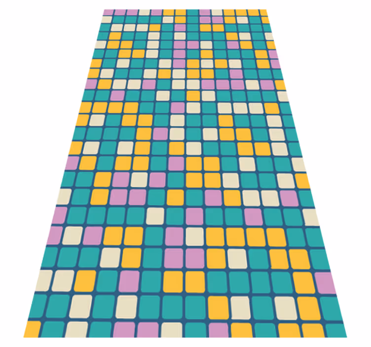 colourful square shapes kids vinyl rug - TenStickers