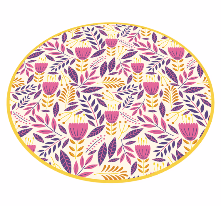 Bright colourful flowers floral rug - TenStickers