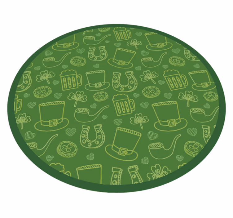 Irish shamrock line pattern floral rug - TenStickers