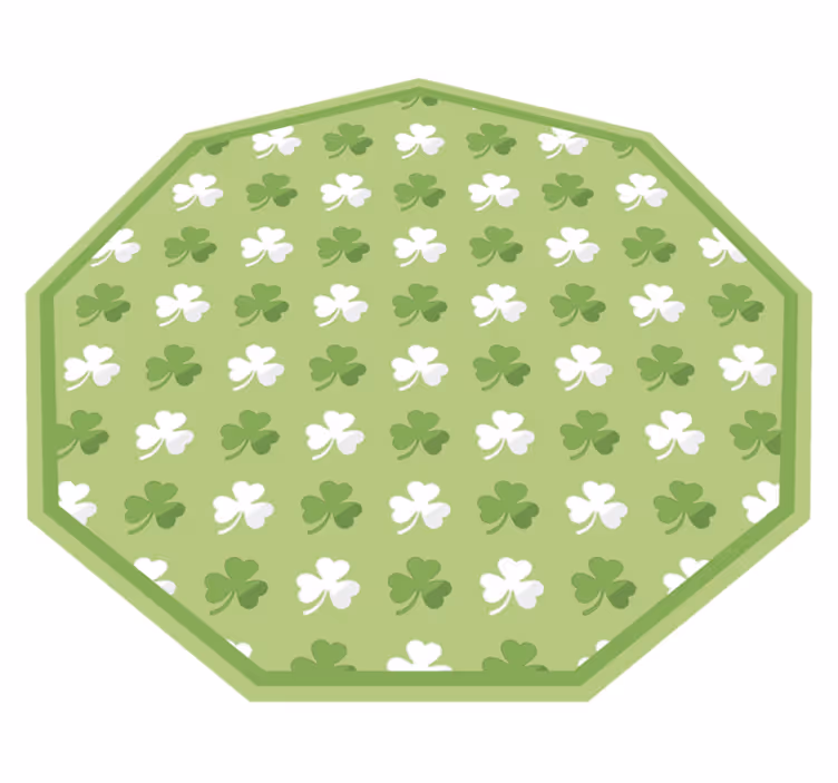 Green and white shamrock stripes  floral rug - TenStickers
