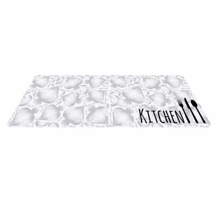 Kitchen vinyl rug with kitchen utensil design - TenStickers