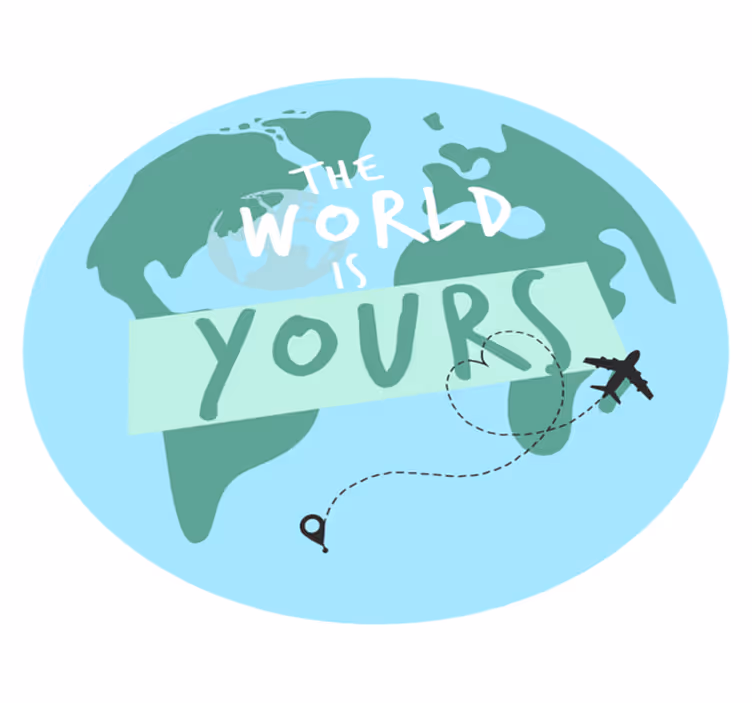 Global Journey Excursion world map vinyl rug - TenStickers