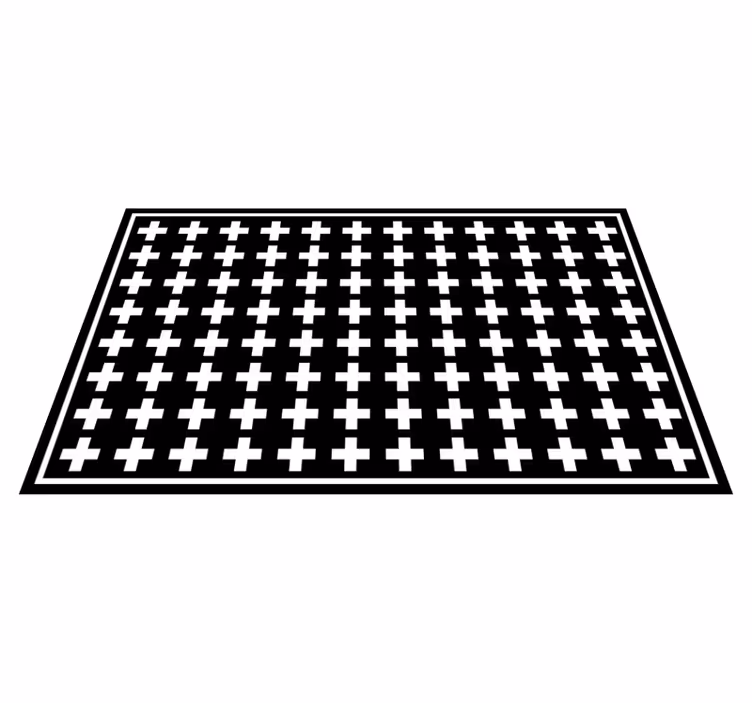 Cross Pattern Design geometric vinyl rug - TenStickers
