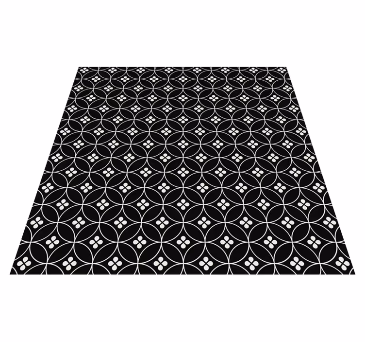 Flower tiles floral vinyl rug - TenStickers