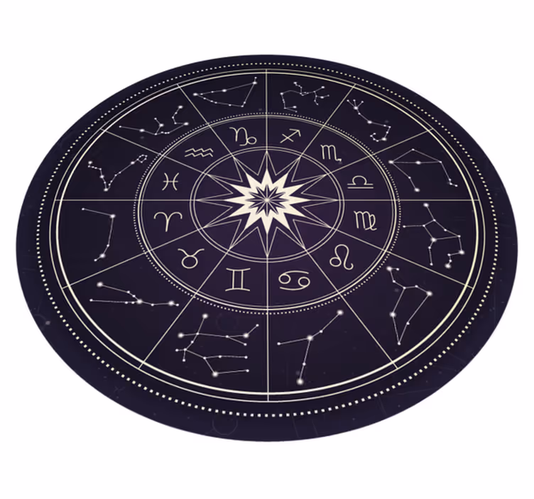 Astrological Compass circular vinyl rug - TenStickers