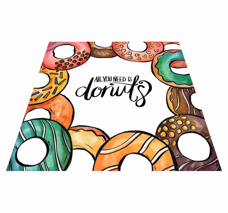 Need Donuts Design custom vinyl rug - TenStickers