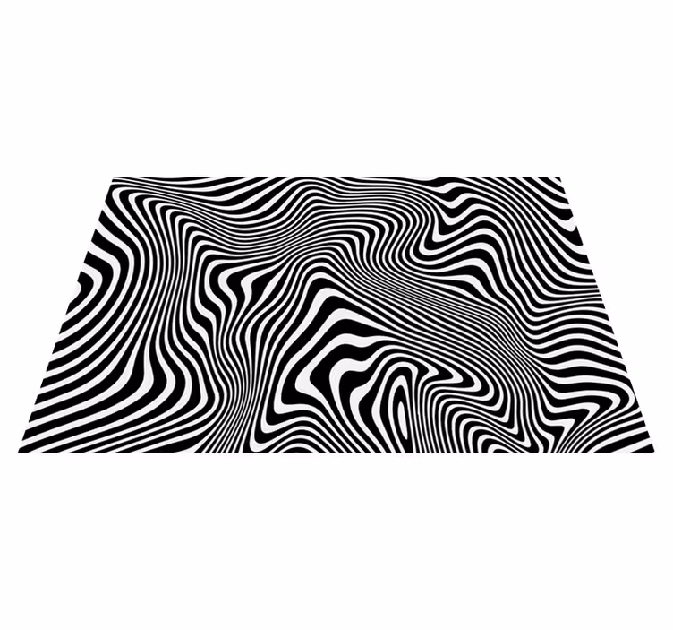 Wavy Optical Illusion stripes vinyl rug - TenStickers