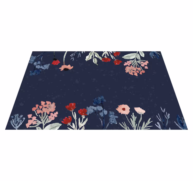 Flowering Botanical Visuals floral vinyl rug - TenStickers