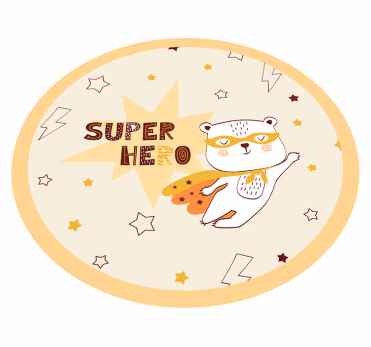 Superhero Bear kids vinyl rug - TenStickers