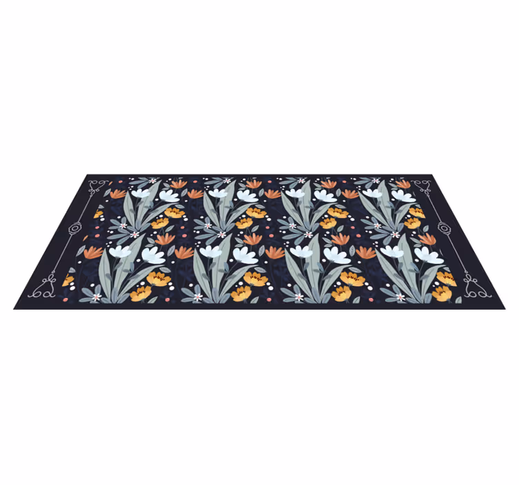 Floral arrangement pattern floral vinyl rug - TenStickers