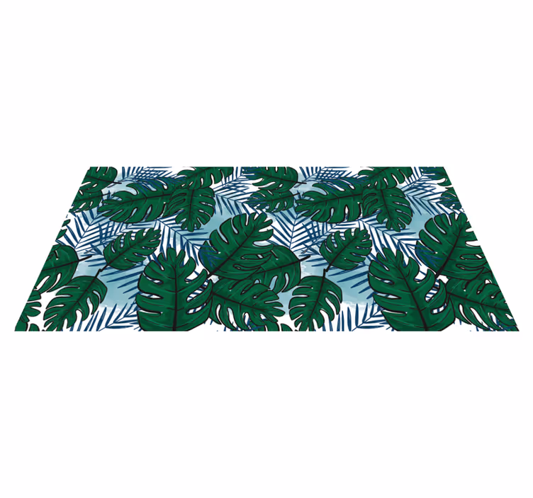 Tropical Monstera Pattern vinyl carpet roses - TenStickers