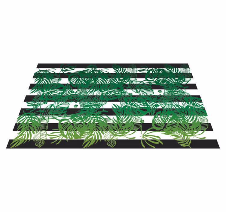 Tropical leaf patterns vinyl rug - TenStickers
