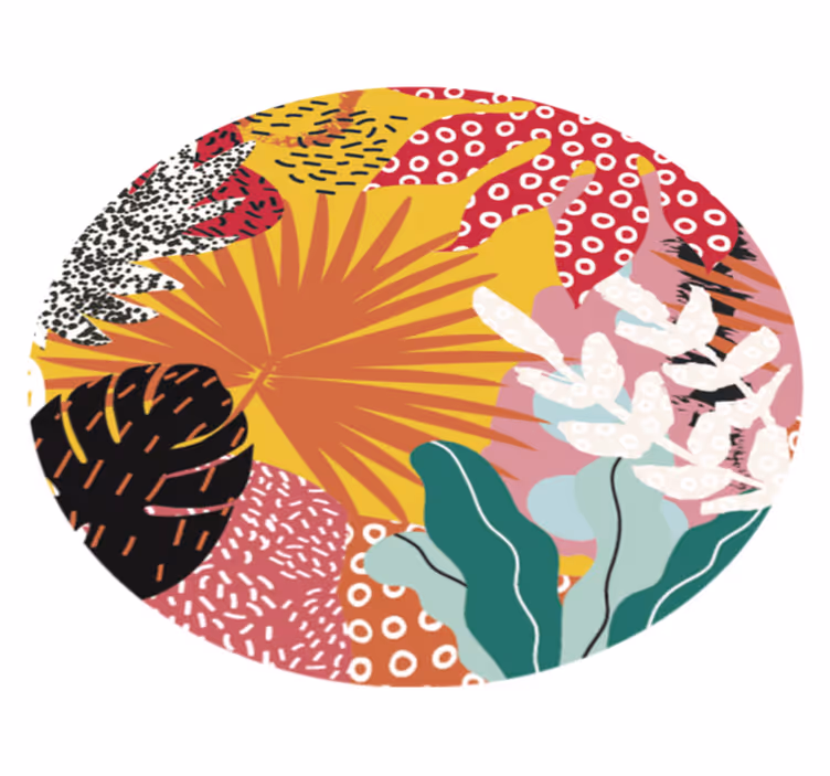 Tropical Botanical Harmony vinyl carpet roses - TenStickers