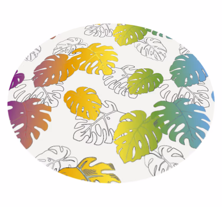 Tropical Monstera Delight vinyl carpet roses - TenStickers