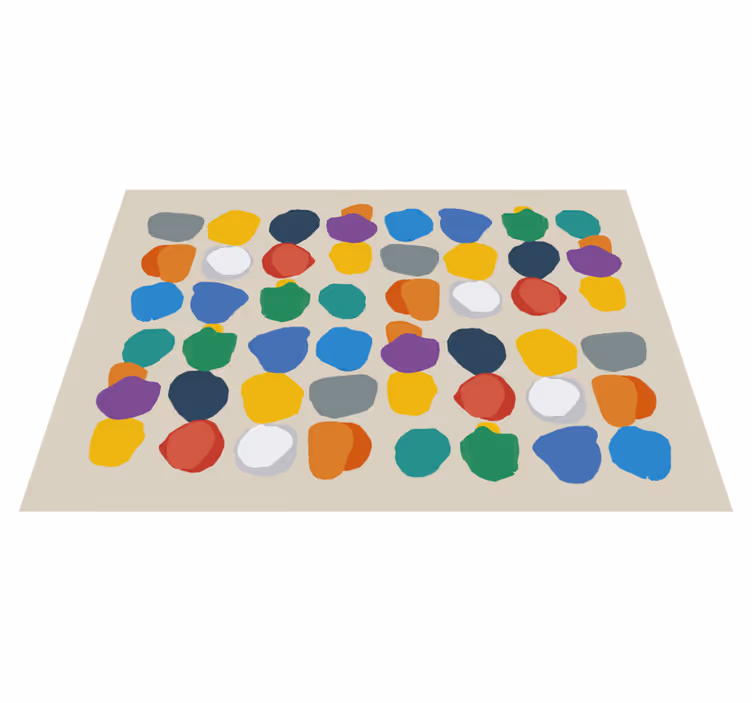 Colorful Pebble Shapes geometric vinyl rugs - TenStickers