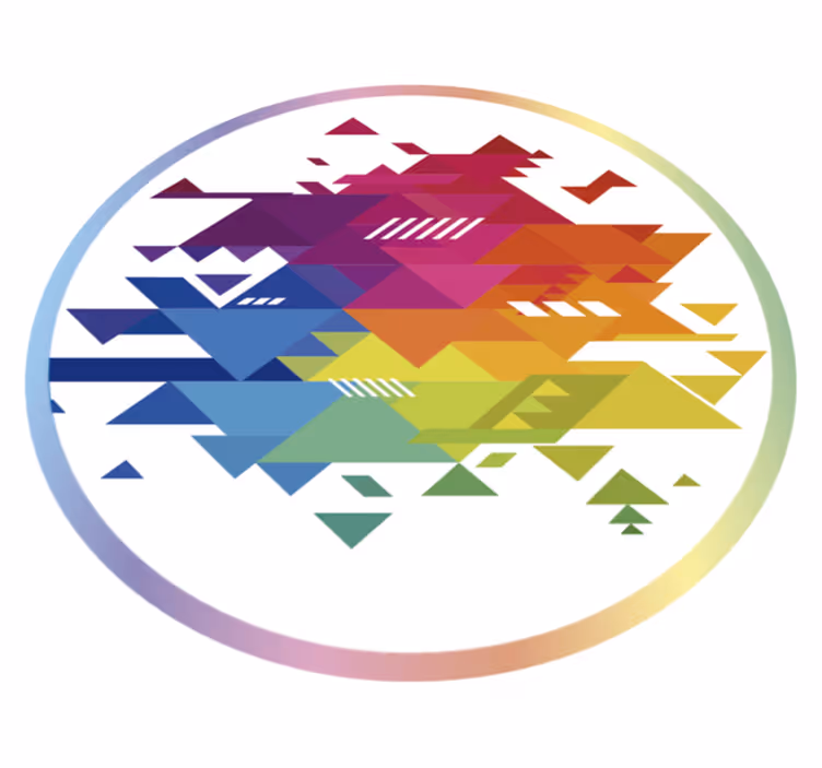 Colourful shapes geometric vinyl rug - TenStickers